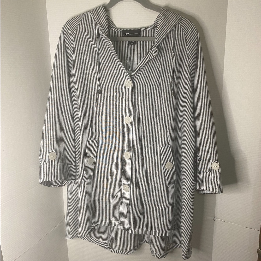 Jones New York Stripes Jacket Size 1X .
